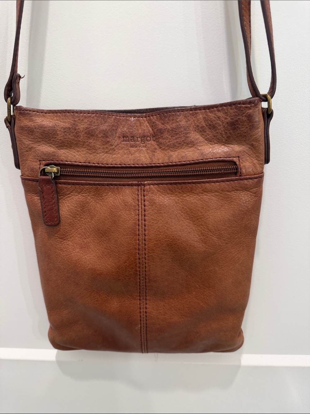 margot Rustic Brown Leather Crossbody Bag